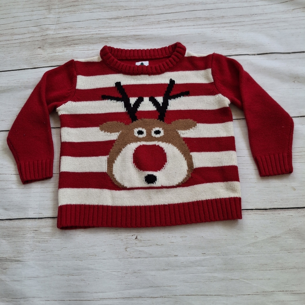 Christmas Reindeer Sweater Toddler Size 12-18 Months